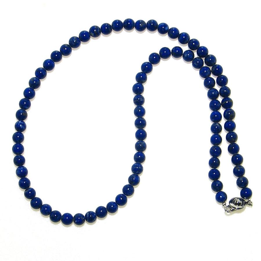 ラピスラズリ 6mm 典型的なAグレード ネックレス 50cm 12月 誕生石 瑠璃 天然石 パワーストーン ジュエリー アクセサリー メンズ レディース