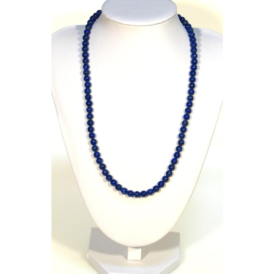 ラピスラズリ 6mm 典型的なAグレード ネックレス 50cm 12月 誕生石 瑠璃 天然石 パワーストーン ジュエリー アクセサリー メンズ レディース