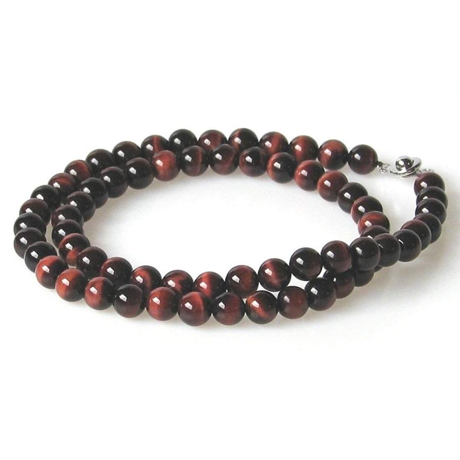 レッドタイガーアイ(赤虎目石) ネックレス 8mm/55cm 最高級 AAA 
