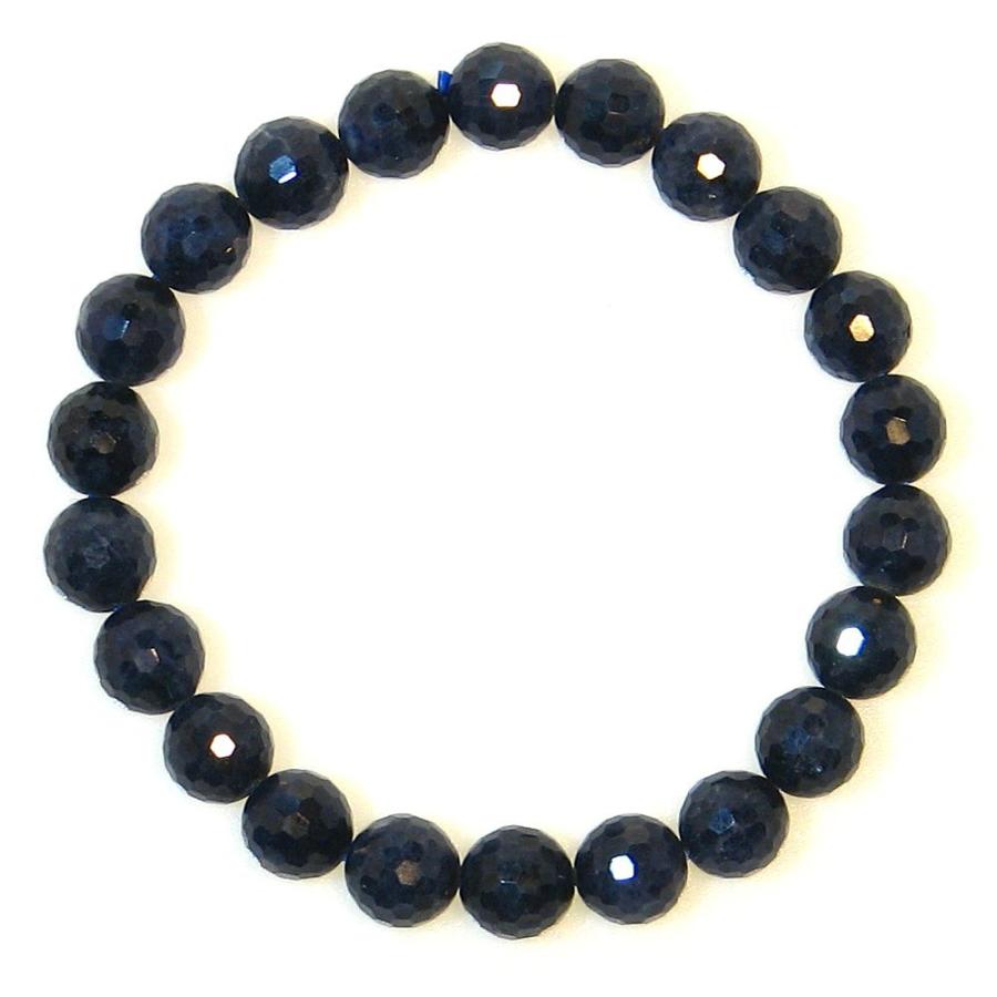 超人気の ブレスレット 8mm 128面カット サファイア 最高級aaa 9月誕生石 ギフト 冬 秋 夏 春 アクセサリー レディース メンズ メンズアクセサリー