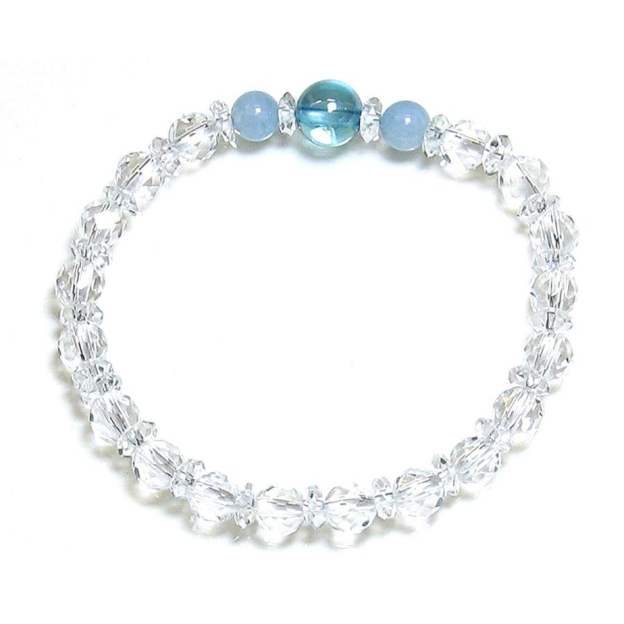 ブルーオーラ&アクアマリン 祝福 ブレスレット 15cm 16.5cm 18cm 3月 