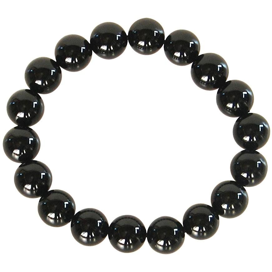 ブラックオニキス 12mm パワフルブレスレット 8月 誕生石 16.5cm 18cm 
