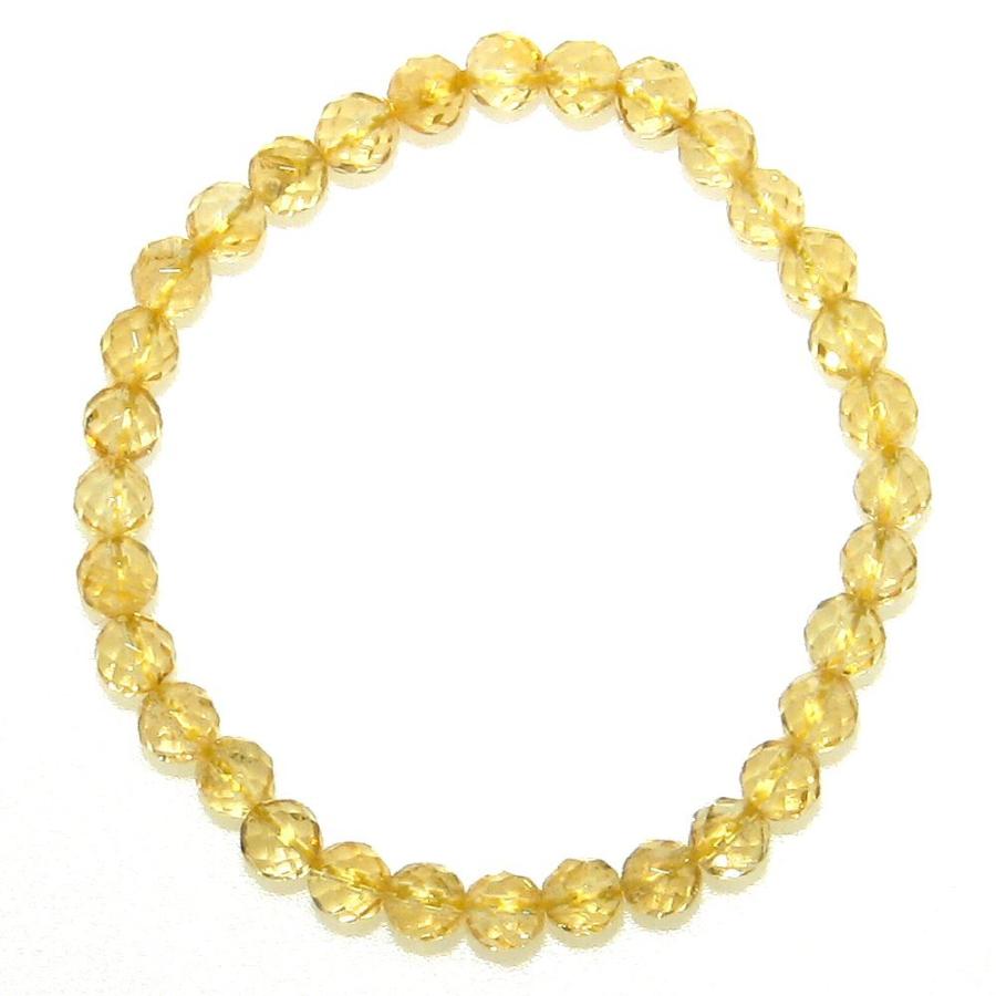 AAA シトリン トパーズ (黄水晶) 64面カット 6mm ブレスレット 15cm 