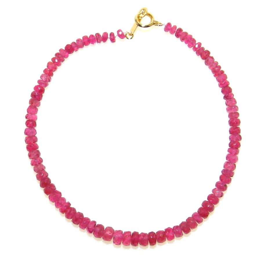 レッドスピネルネックレスボタンカットシルバーアジャスター5センチ レッドスピネルネックレスボタンカットシルバーアジャスター5