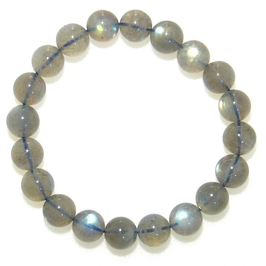 AA+ ラブラドライト 10mm ブレスレット 8月 誕生石 16.5cm 天然石 曹灰 