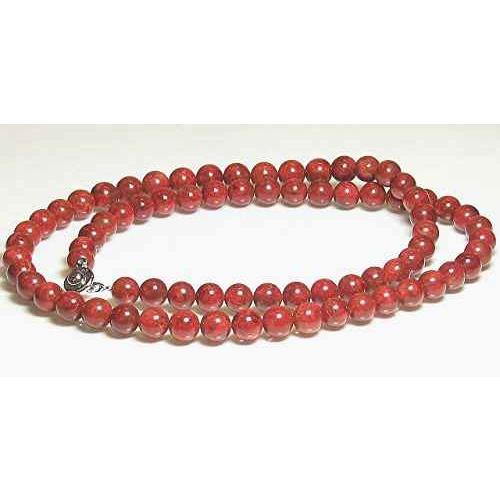 アフリカンコーラル (スポンジ珊瑚) 8mm ネックレス 60cm 3月 誕生石 