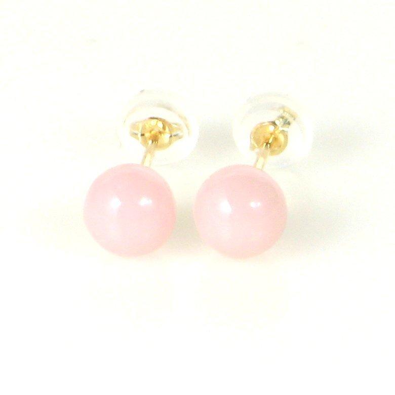 優しいピンクオパール 6mm K18 ピアス 10月 誕生石 ギフト プレゼント 天然石 ジュエリー