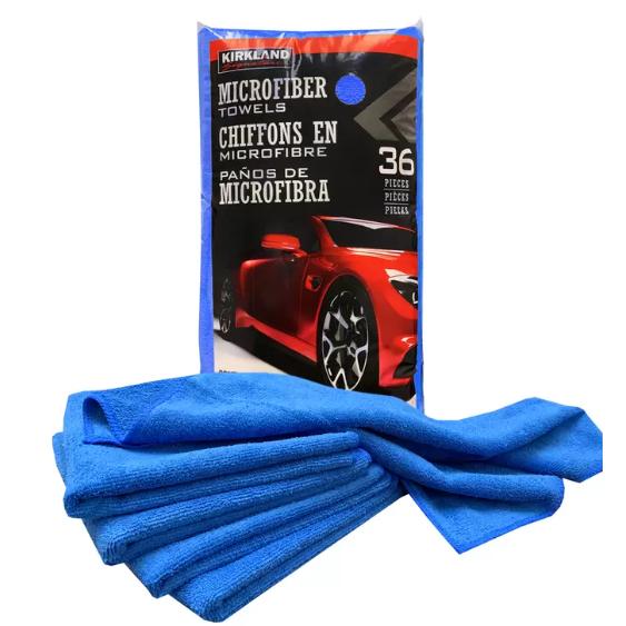 マイクロファイバータオル コストコ カークランド 掃除 ぞうきん36x2袋 コストコ（Costco） マイクロファイバー タオル 36枚 青色 洗車 掃除