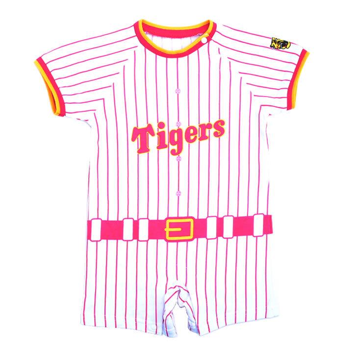 阪神タイガース ロンパース ベビー 半そで ユニホーム柄 （70cm／80cm 