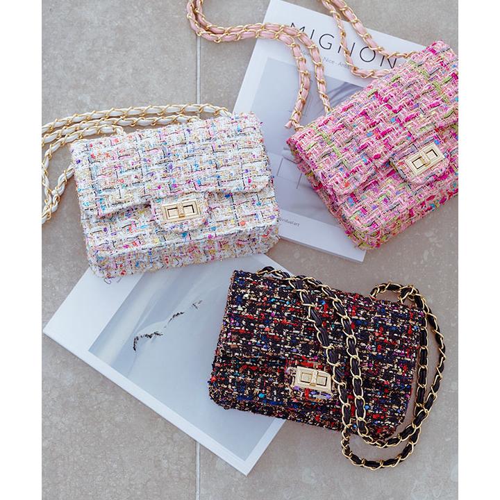 訳あり　チェーンショルダーバッグ ハート キルト チェーンベルト ショルダーバッグ （ショルダー