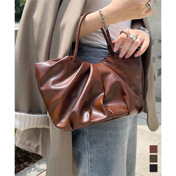 KOBE LETTUCE バッグ レディース ギャザー フェイクレザー