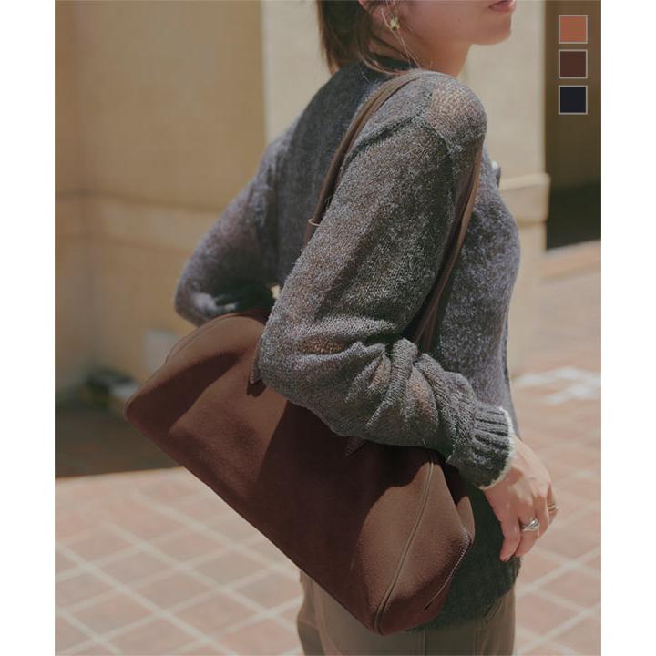 グレー スエード ボストンバッグ　kudu革ボストンバッグ　シンプル　秋冬バッグ グレー スエード ボストンバッグ kudu革ボストンバッグ シンプル 秋冬