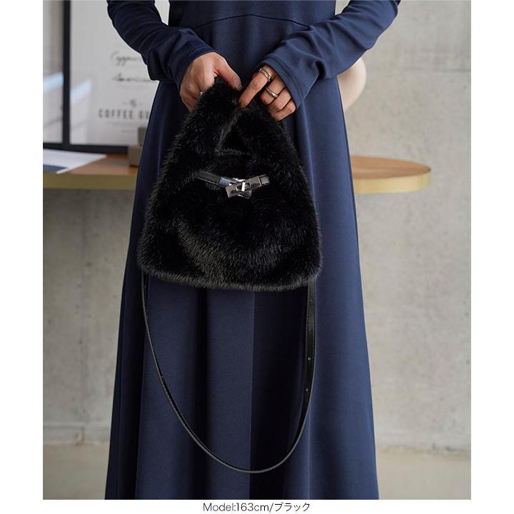 バッグ レディース ファーバッグ 40代 50代 ショルダーバッグ 2way ふわふわ もこもこ ショルダーベルト B1663 | KOBE LETTUCE | 10