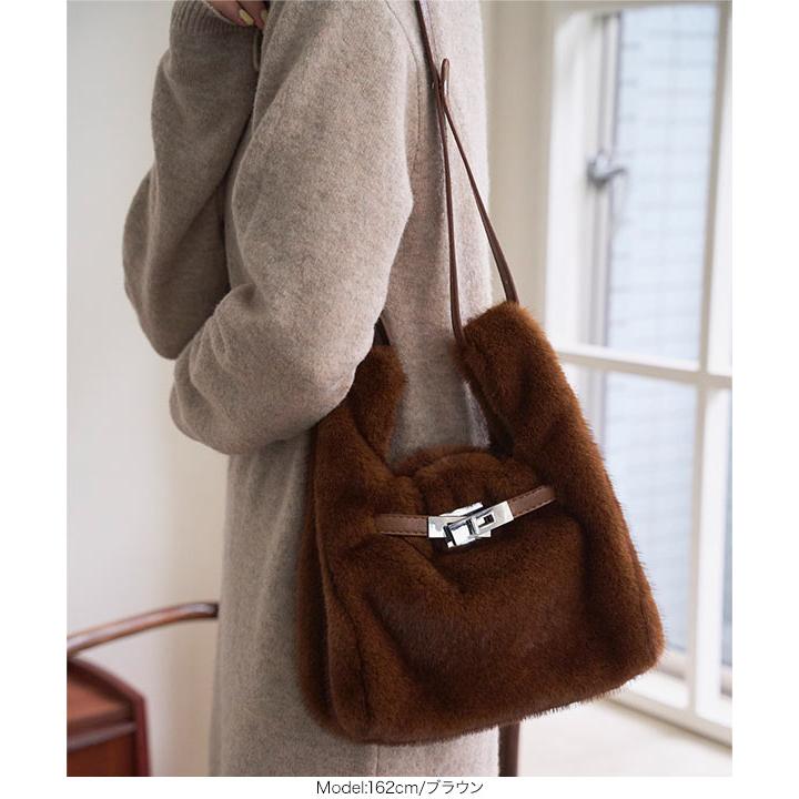 バッグ レディース ファーバッグ 40代 50代 ショルダーバッグ 2way ふわふわ もこもこ ショルダーベルト B1663 | KOBE LETTUCE | 08