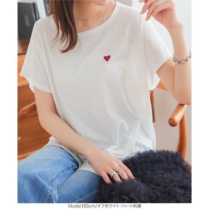 Tシャツ 半袖 ゆるT 落ち感 トップス 20代 40代 50代 30代 体型カバー レディース カットソー チュニック C2000 | KOBE LETTUCE | 16