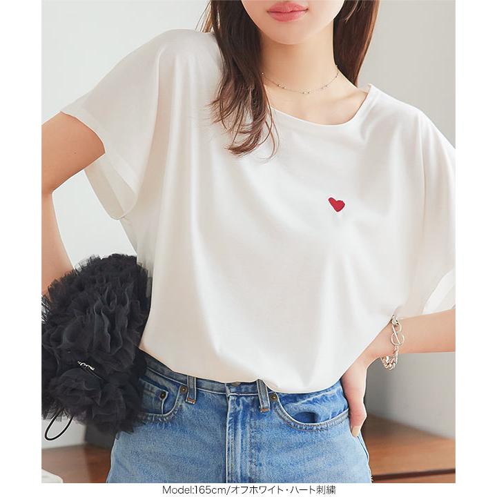 Tシャツ 半袖 ゆるT 落ち感 トップス 20代 40代 50代 30代 体型カバー レディース カットソー チュニック C2000 | KOBE LETTUCE | 15