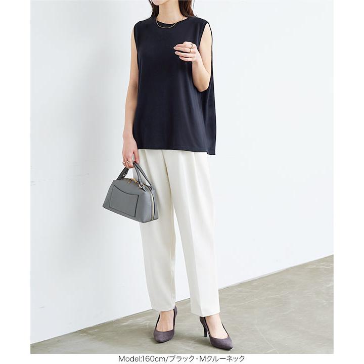 タンクトップ レディース ノースリーブ インナー Vネック 夏 タック 40代 50代 C2322 | KOBE LETTUCE | 13