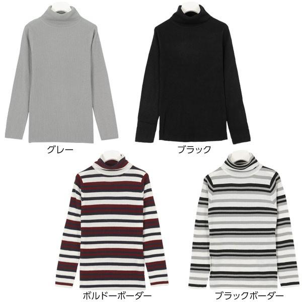 リブニット トップス リブ ニット タートルネック ハイネック ボーダー 無地 シンプル レディースc3505 神戸レタスkobelettuce 通販 Paypayモール