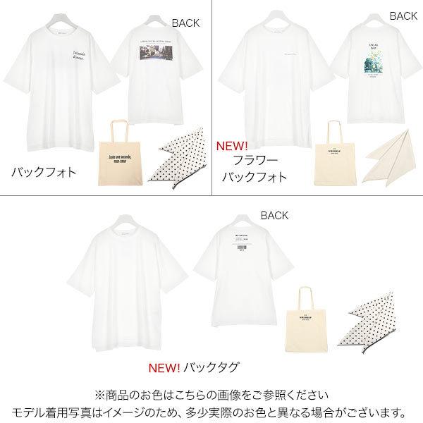 Tシャツ スカーフ キャンバストート 3点SET ビッグT ロゴT 綿100 フォトT シンプル ドット柄 大人 レディースC4598｜kobelettuce｜02