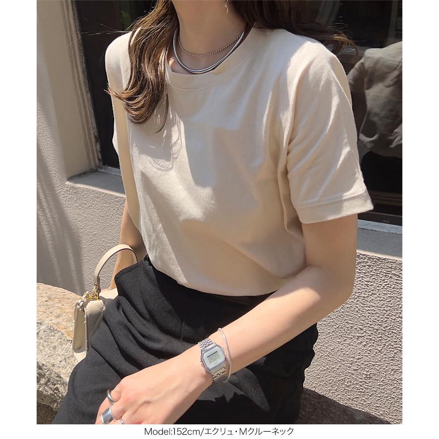 Tシャツ モックネック クルーネック 無地 綿 コットンM L LL レディース 40代 50代 C4819送料無料メ便対応 | KOBE LETTUCE | 13