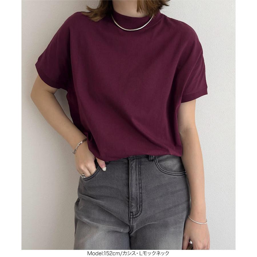 Tシャツ モックネック クルーネック 無地 綿 コットンM L LL レディース 40代 50代 C4819送料無料メ便対応 | KOBE LETTUCE | 16