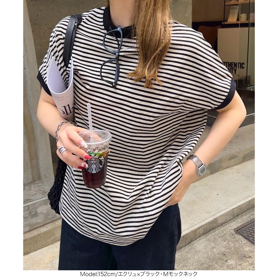 Tシャツ モックネック クルーネック 無地 綿 コットンM L LL レディース 40代 50代 C4819送料無料メ便対応 | KOBE LETTUCE | 19