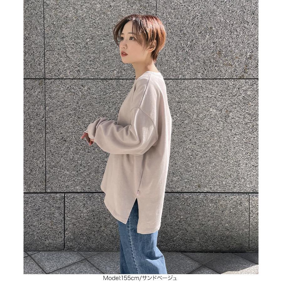 トップス Ｔシャツ 長袖 ユニセックス サイドスリット クルーネック USAコットン ロンＴ 無地 レディース メンズ C4918 | KOBE LETTUCE | 15