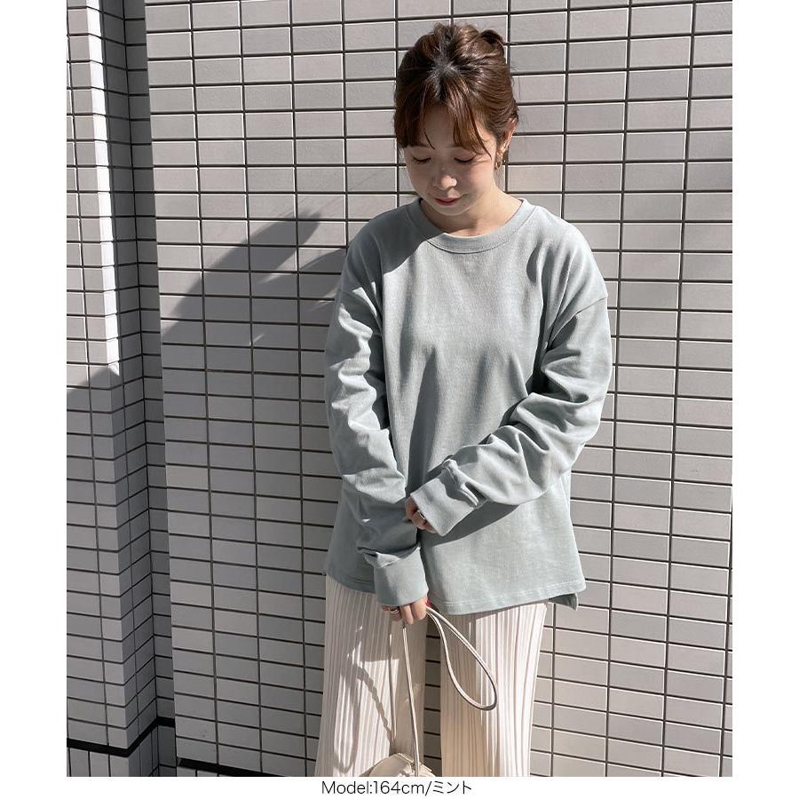 トップス Ｔシャツ 長袖 ユニセックス サイドスリット クルーネック USAコットン ロンＴ 無地 レディース メンズ C4918 | KOBE LETTUCE | 18