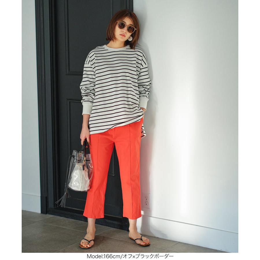 トップス Ｔシャツ 長袖 ユニセックス サイドスリット クルーネック USAコットン ロンＴ 無地 レディース メンズ C4918 | KOBE LETTUCE | 23