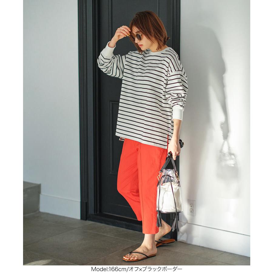 トップス Ｔシャツ 長袖 ユニセックス サイドスリット クルーネック USAコットン ロンＴ 無地 レディース メンズ C4918 | KOBE LETTUCE | 25