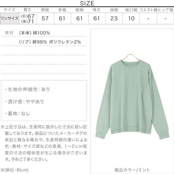 トップス Ｔシャツ 長袖 ユニセックス サイドスリット クルーネック USAコットン ロンＴ 無地 レディース メンズ C4918 | KOBE LETTUCE | 08