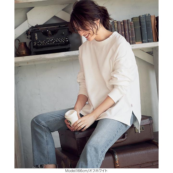 トップス Ｔシャツ 長袖 ユニセックス サイドスリット クルーネック USAコットン ロンＴ 無地 レディース メンズ C4918 | KOBE LETTUCE | 12