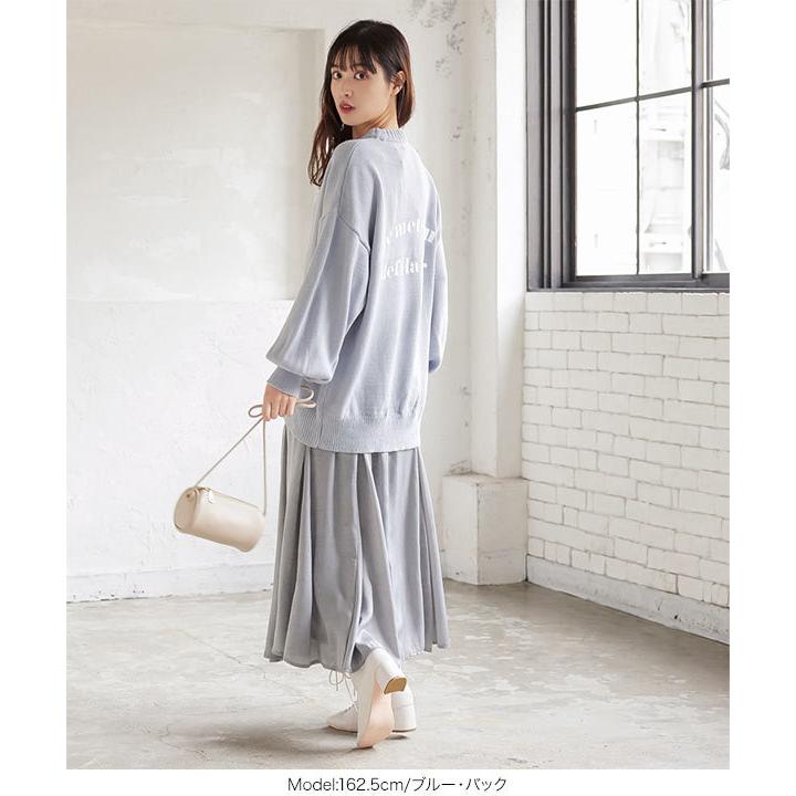 ニットトップス レディース 秋冬 ロゴ ゆったり プルオーバー 体型カバー 長袖 ルーズ C5093 | KOBE LETTUCE | 11