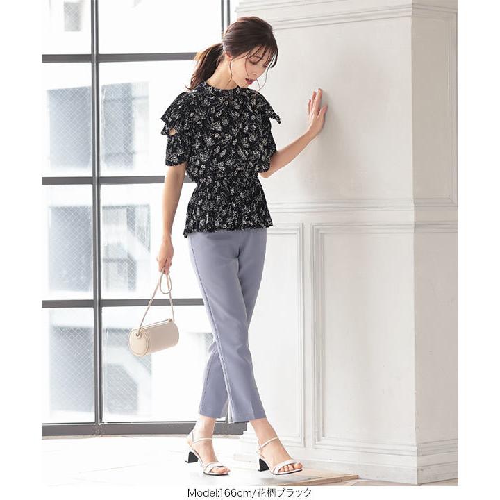 KOBE LETTUCE（神戸レタス） ブラウス 花柄 半袖 プリーツ 春夏 大人