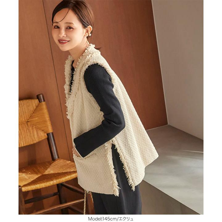 極美品✨2024AW ハウスオブロータス チェックツイードジレ 定価11万 M KOBE LETTUCE（神戸レタス） ジレ ベスト ツイード レディース 田中