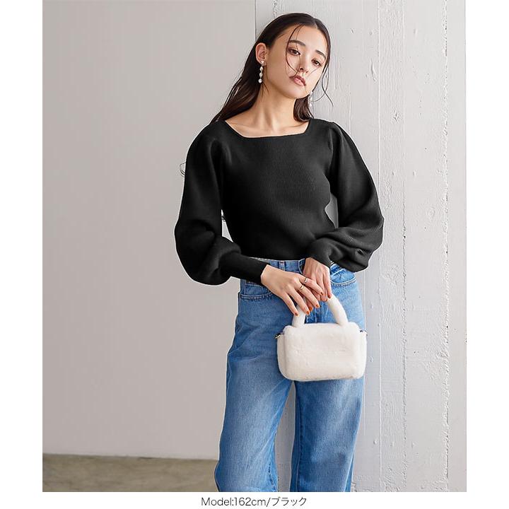 KOBE LETTUCE（神戸レタス） リブニット ニット スクエアネック