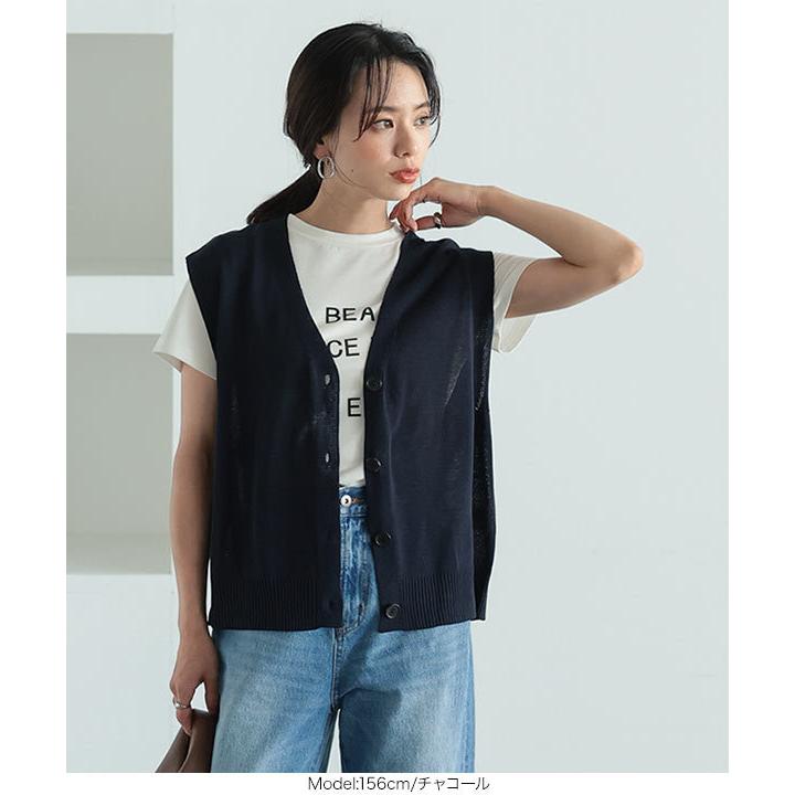 CRIMIE ジップベスト　S KOBE LETTUCE ジレ ベスト ニットベスト トップス 夏 レディース