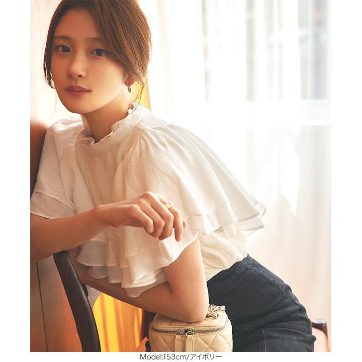 小澤美里さんコラボ　フリルスリーブシアーブラウス KOBE LETTUCE（神戸レタス） 小澤美里さんコラボ フリルスリーブシアー