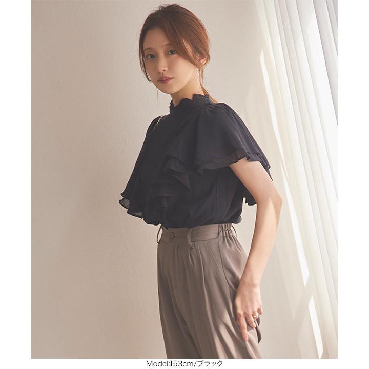 小澤美里さんコラボ　フリルスリーブシアーブラウス KOBE LETTUCE（神戸レタス） 小澤美里さんコラボ フリルスリーブシアー