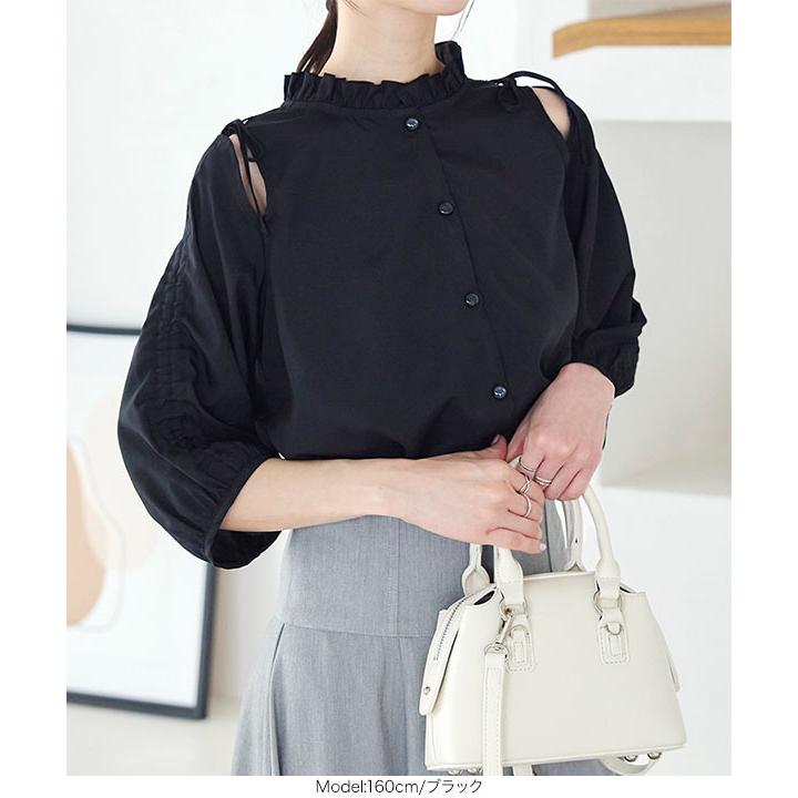 KOBE LETTUCE（神戸レタス） 肩スリットパイピングブラウス レディース