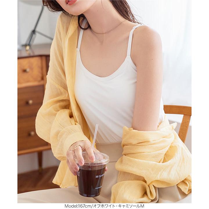 キャミソール KOBE LETTUCE 冷感 紫外線カット接触冷感カップ付きキャミソール