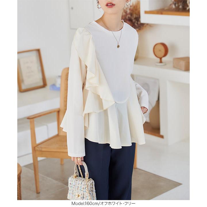 美品 コムデギャルソンコムデギャルソン AD2022 長袖 ペプラム カットソー コムデギャルソンコムデギャルソン 長袖 ペプラム カットソー