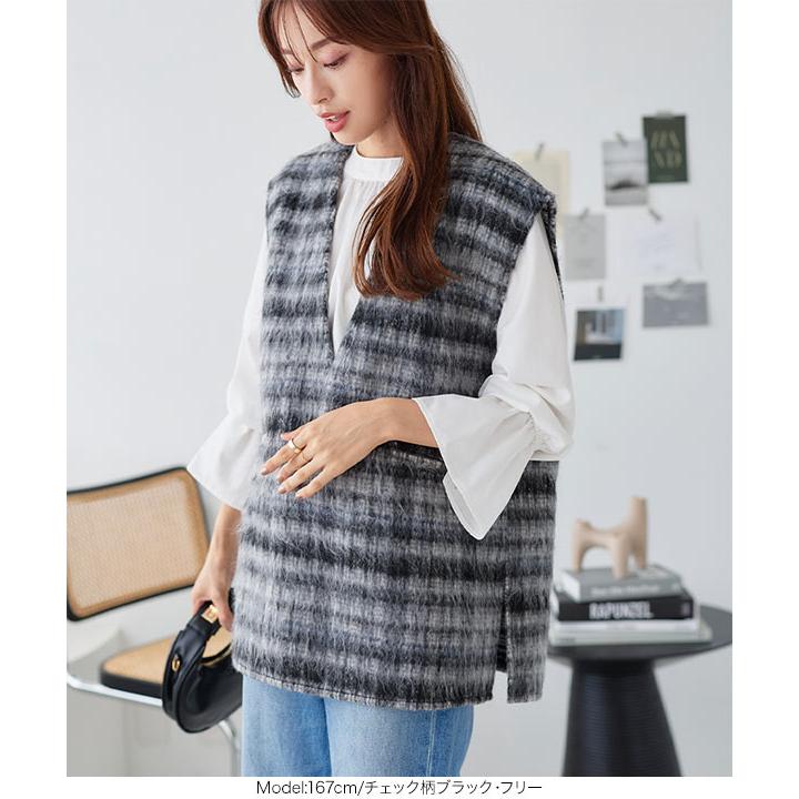 KOBE LETTUCE（神戸レタス） ロングベスト レディース 秋 冬 起毛