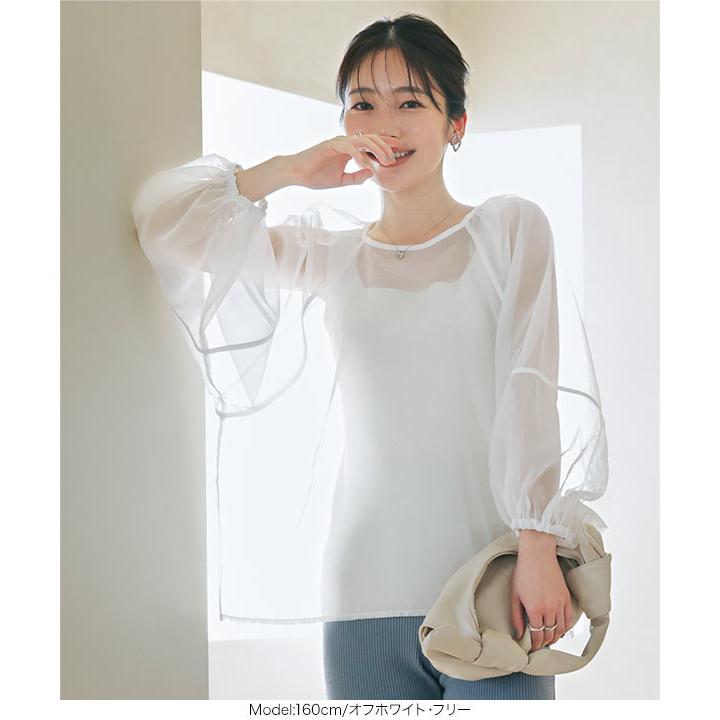 KOBE LETTUCE（神戸レタス） ブラウス レディース 長袖 シアー 透け 40