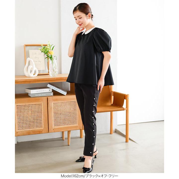 OUR シワになりにくい播州織フレアブラウス アワーホーム シワになりにくい播州織フレアブラウス – OURHOME