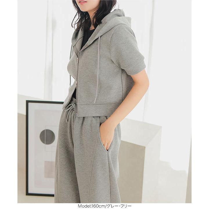 KOBE LETTUCE ダブルジップ パーカー クロップド ショート丈