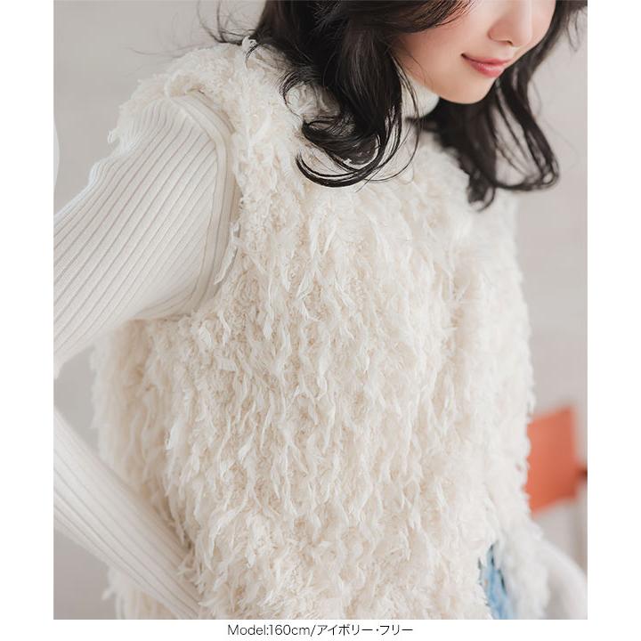 KOBE LETTUCE ファーベスト コーデ 40代 ベスト レディース 秋冬 前