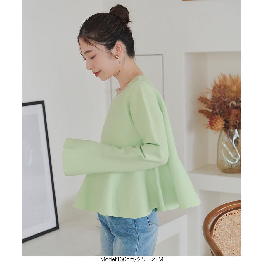 KOBE LETTUCE ペプラムトップス 長袖 ペプラムニット トップス KOBE LETTUCE ペプラムトップス 長袖 ペプラムニット トップス