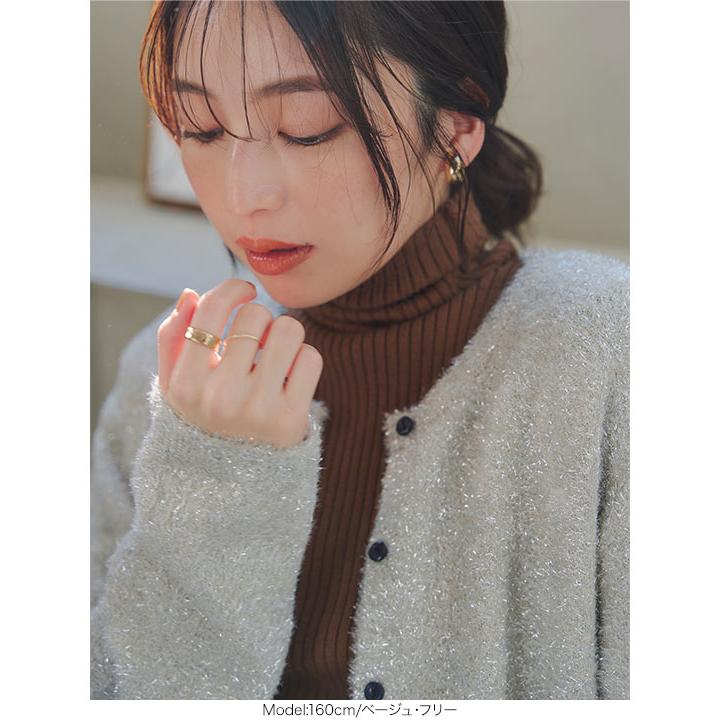 新品未使用　モラビト スペル　カタログ掲載品リブカーディガン　38 KOBE LETTUCE（神戸レタス） カーディガン レディース ラメ ラメニット