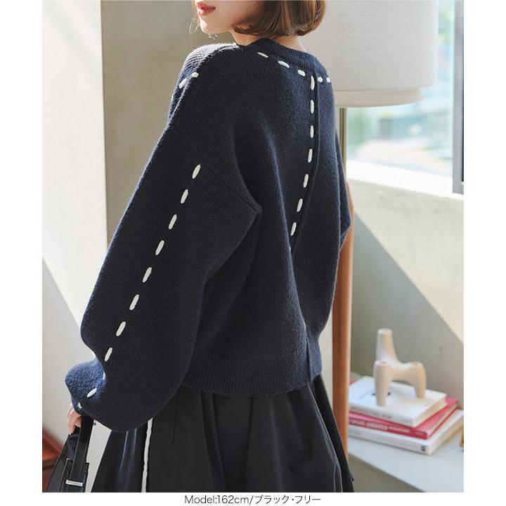 芽風　セーター THE SHOP TK ニット セーター 「洗える」上品にきらめく フェザー